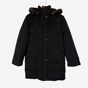 Bromley Sport Heavy Duty Quilted Down Coat Womens S Hooded Lined Insulated Black